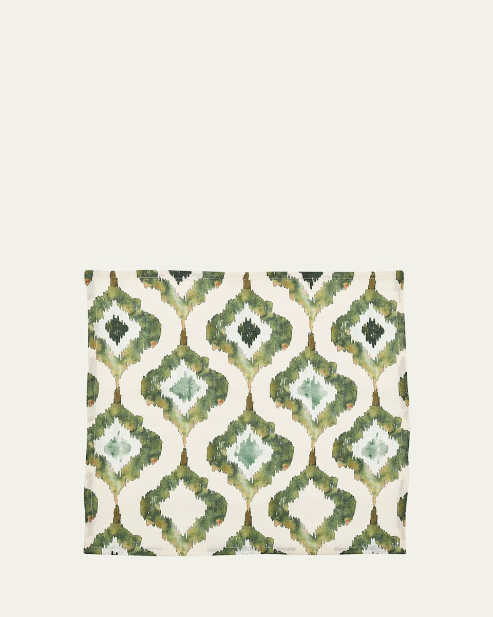 Ikat Green Watercolor Napkin